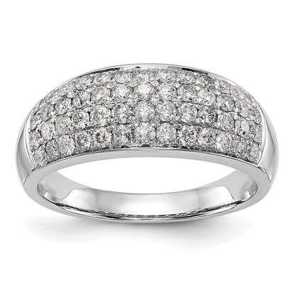 14K Weißgold Ring mit echten Diamanten