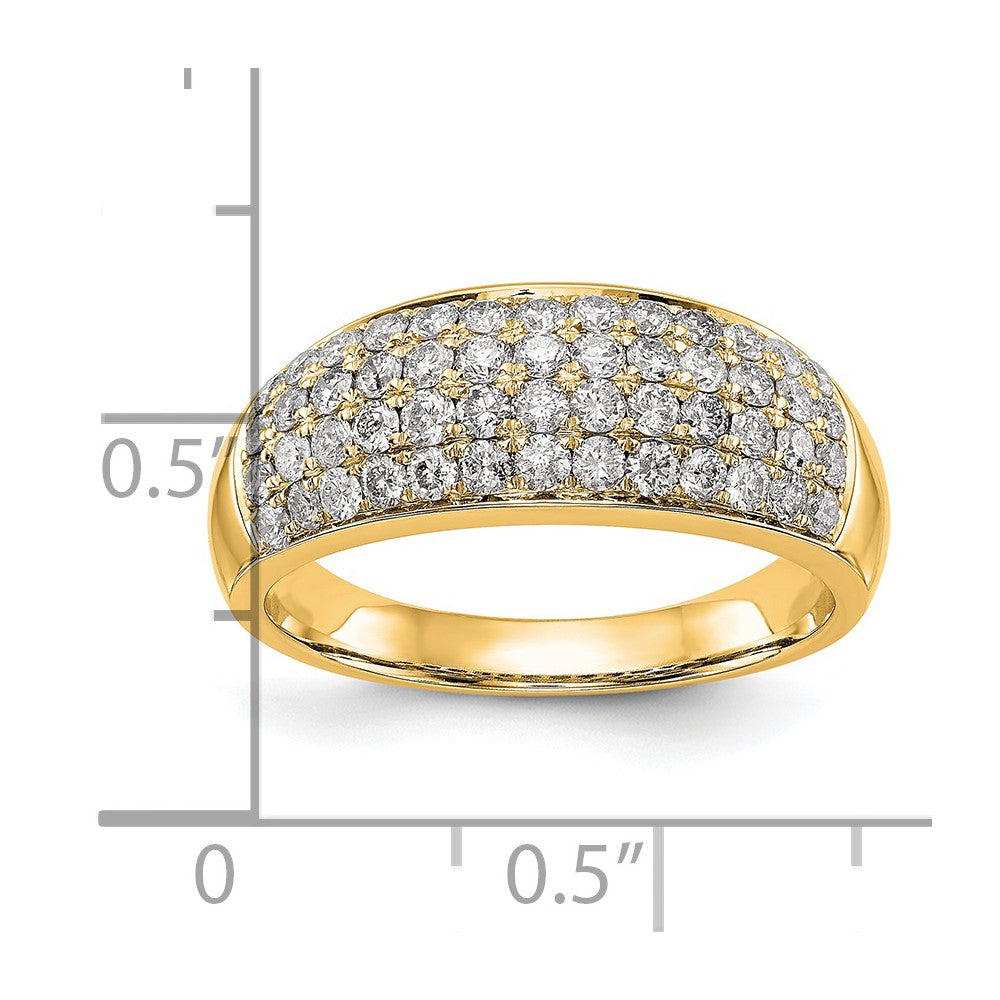 14K Gelbgold Ring mit echten Diamanten