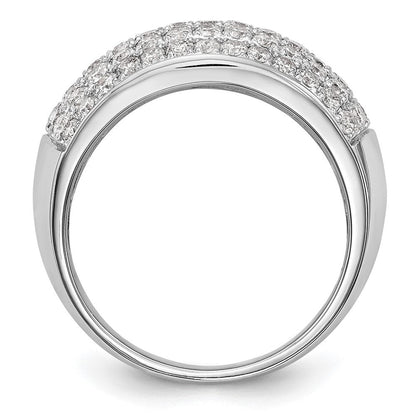 14K Weißgold Ring mit echten Diamanten