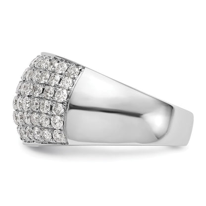 14K Weißgold Ring mit echten Diamanten