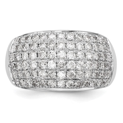 14K Weißgold Ring mit echten Diamanten
