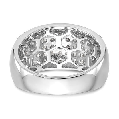 14K Weißgold Ring mit echten Diamanten
