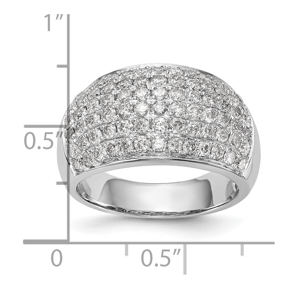 14K Weißgold Ring mit echten Diamanten