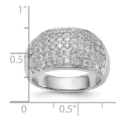 14K Weißgold Ring mit echten Diamanten