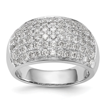 14K Weißgold Ring mit echten Diamanten