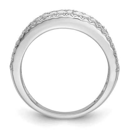 14K Weißgold Ring mit echten Diamanten