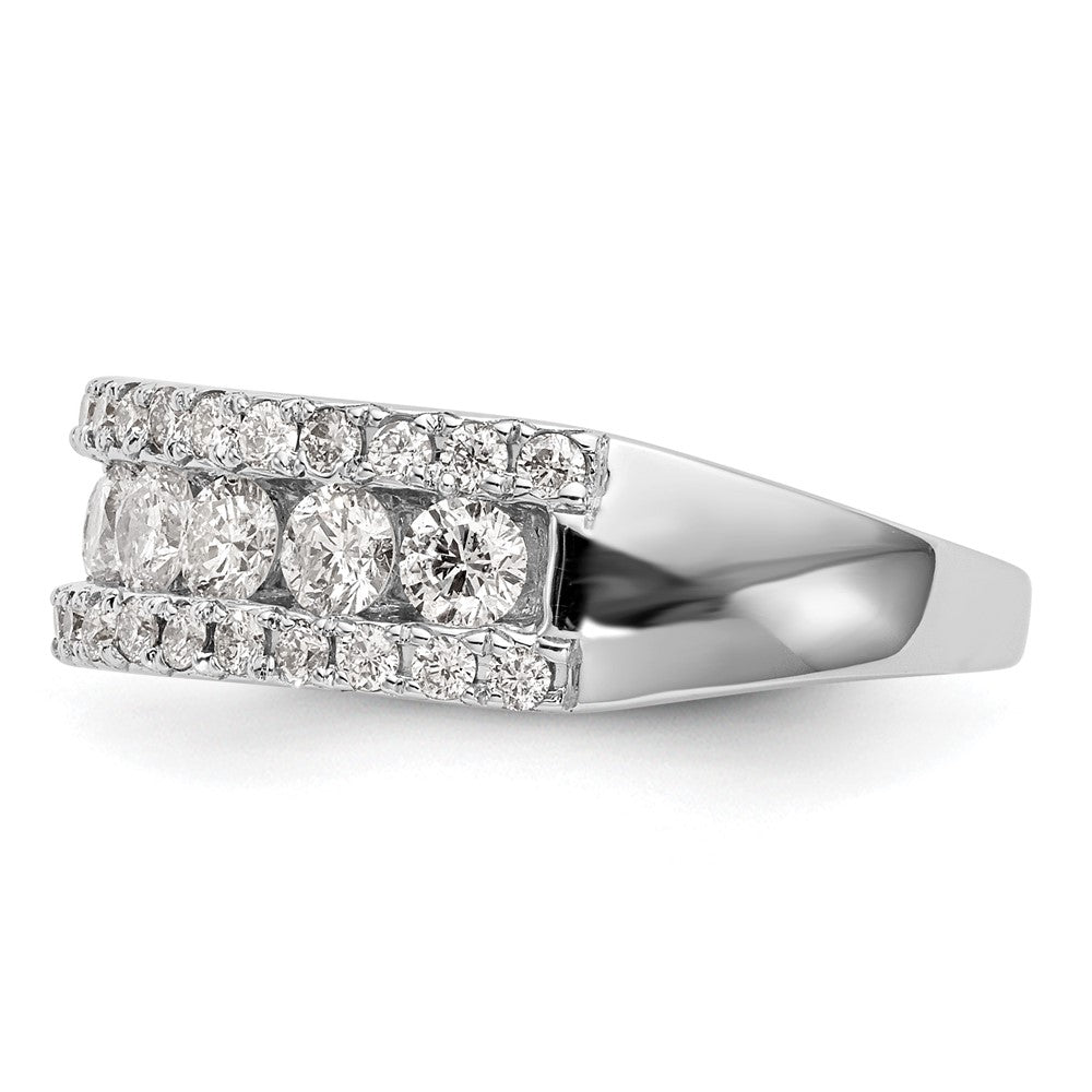 14K Weißgold Ring mit echten Diamanten