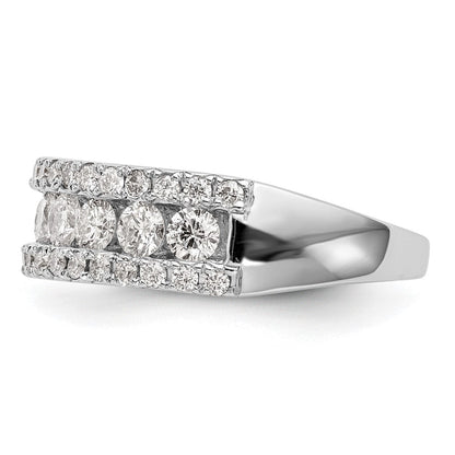 14K Weißgold Ehering mit natürlichen Diamanten, 1,53 ct Gesamtgewicht
