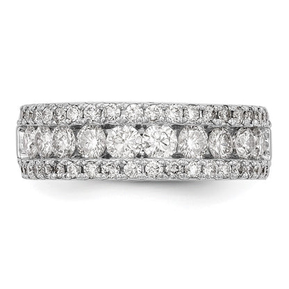 14K Weißgold Ehering mit natürlichen Diamanten, 1,53 ct Gesamtgewicht