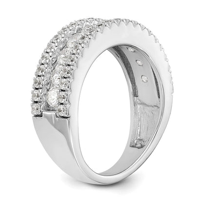 14K Weißgold Ring mit echten Diamanten