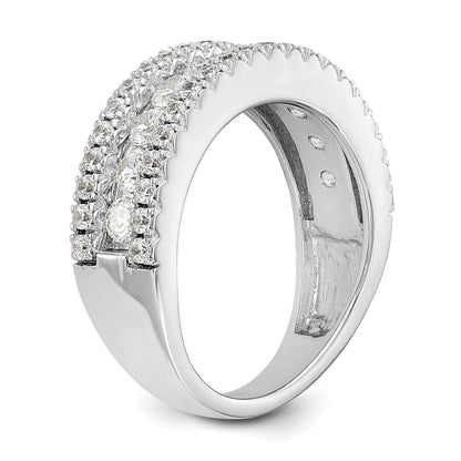 14K Weißgold Ehering mit natürlichen Diamanten, 1,53 ct Gesamtgewicht