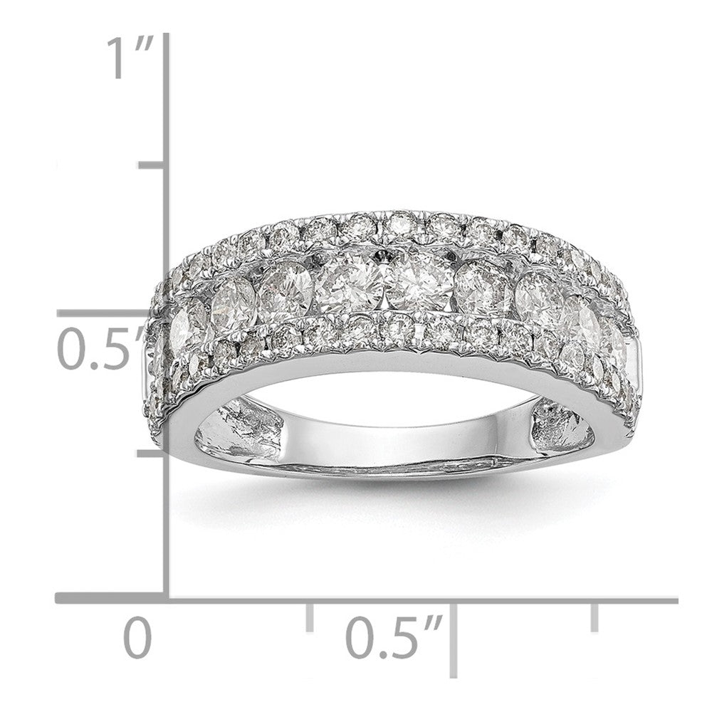 14K Weißgold Ring mit echten Diamanten