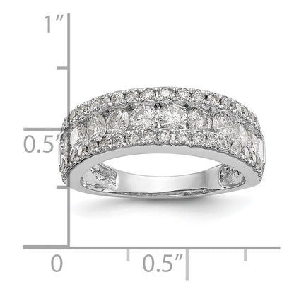 14K Weißgold Ring mit echten Diamanten