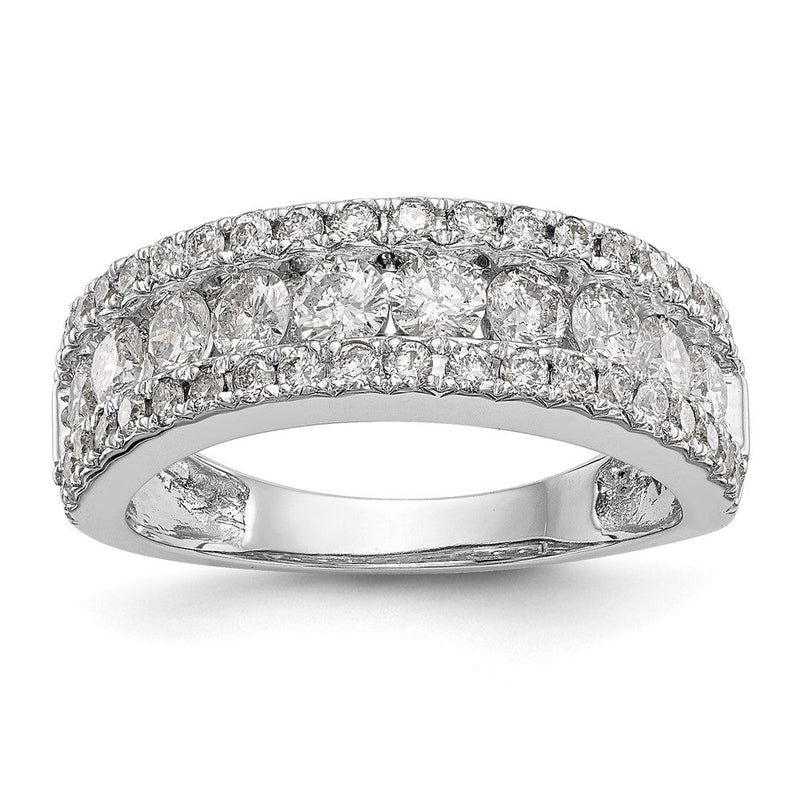 14K Weißgold Ehering mit natürlichen Diamanten, 1,53 ct Gesamtgewicht