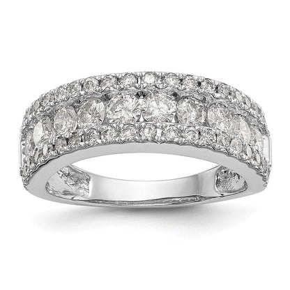 14K Weißgold Ring mit echten Diamanten