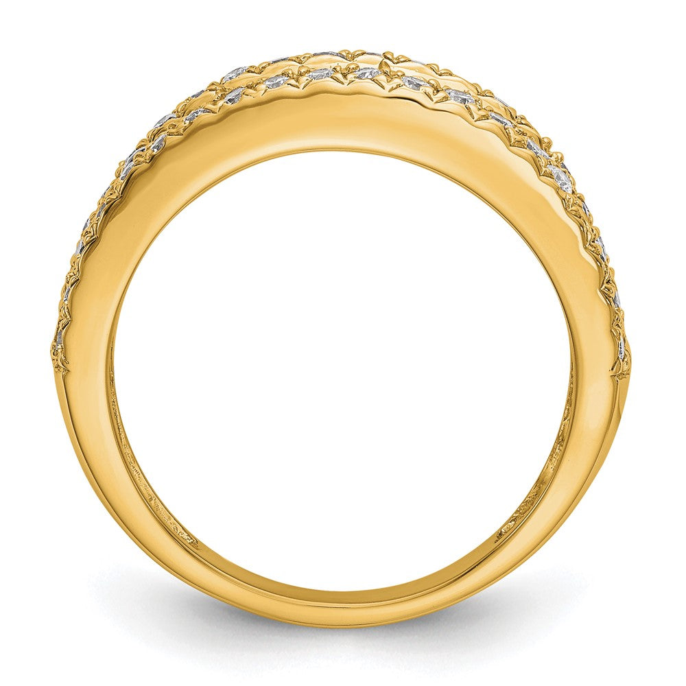 14K Gelbgold Fashion-Ring mit 1,5 ct. Labor-gezüchteten Diamanten VS/SI+ G+