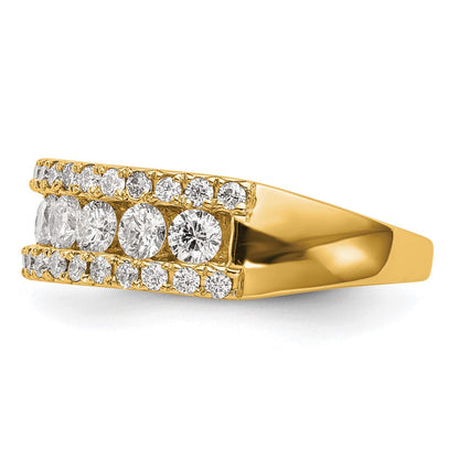 14K Gelbgold Fashion-Ring mit 1,5 ct. Labor-gezüchteten Diamanten VS/SI+ G+