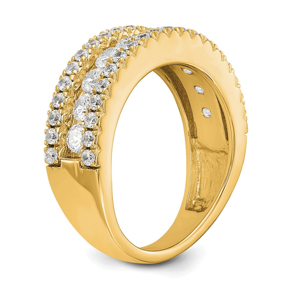 14K Gelbgold Fashion-Ring mit 1,5 ct. Labor-gezüchteten Diamanten VS/SI+ G+