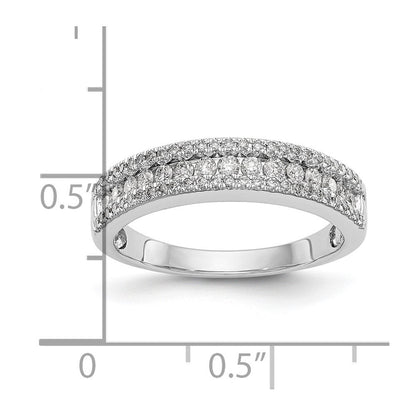 14K Weißgold Ehering mit natürlichen Diamanten