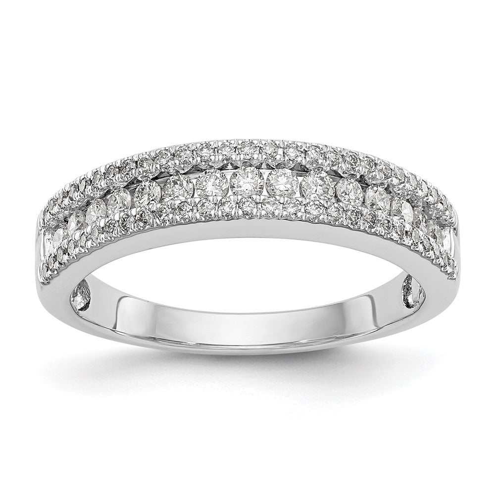 14K Weißgold Ehering mit natürlichen Diamanten