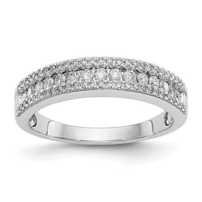 14K Weißgold Ehering mit natürlichen Diamanten