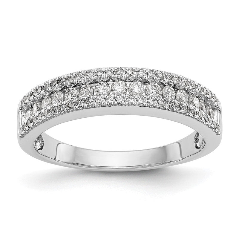 14K Weißgold Ehering mit natürlichen Diamanten