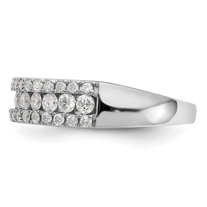 14K Weißgold Ehering mit natürlichen Diamanten, 1,065 ct. Gesamtgewicht