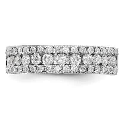 14K Weißgold Ehering mit natürlichen Diamanten, 1,065 ct. Gesamtgewicht
