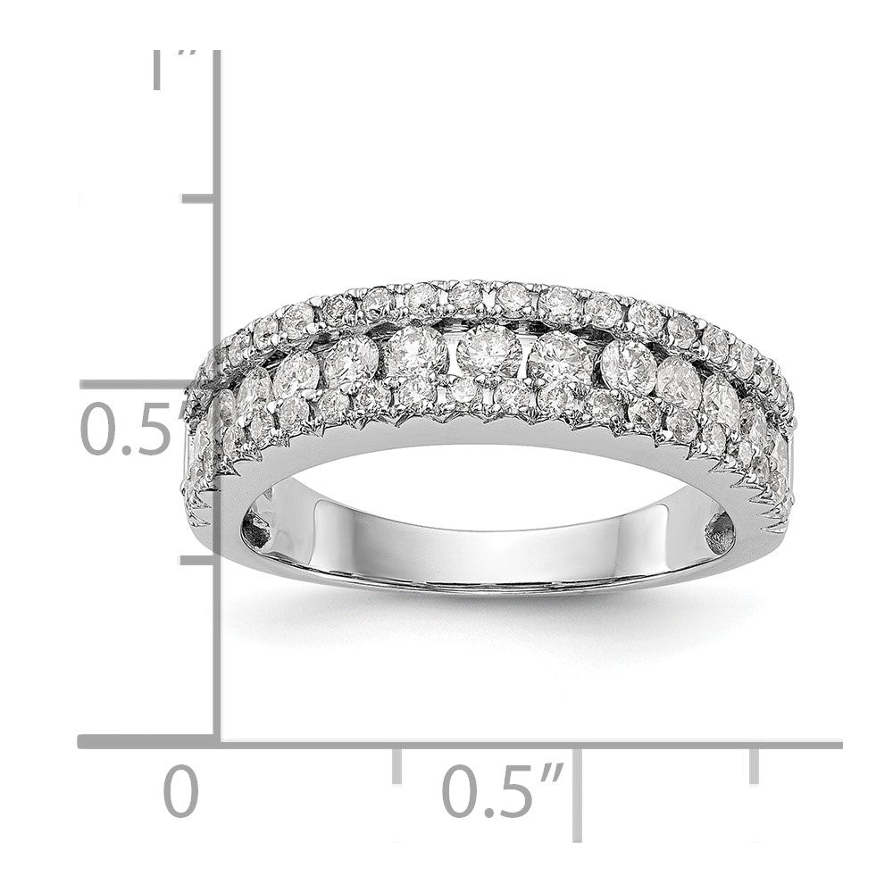 14K Weißgold Ehering mit natürlichen Diamanten, 1,065 ct. Gesamtgewicht