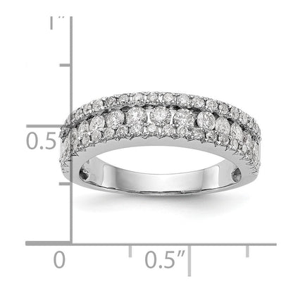 14K Weißgold Ehering mit natürlichen Diamanten, 1,065 ct. Gesamtgewicht