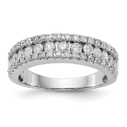 14K Weißgold Ehering mit natürlichen Diamanten, 1,065 ct. Gesamtgewicht