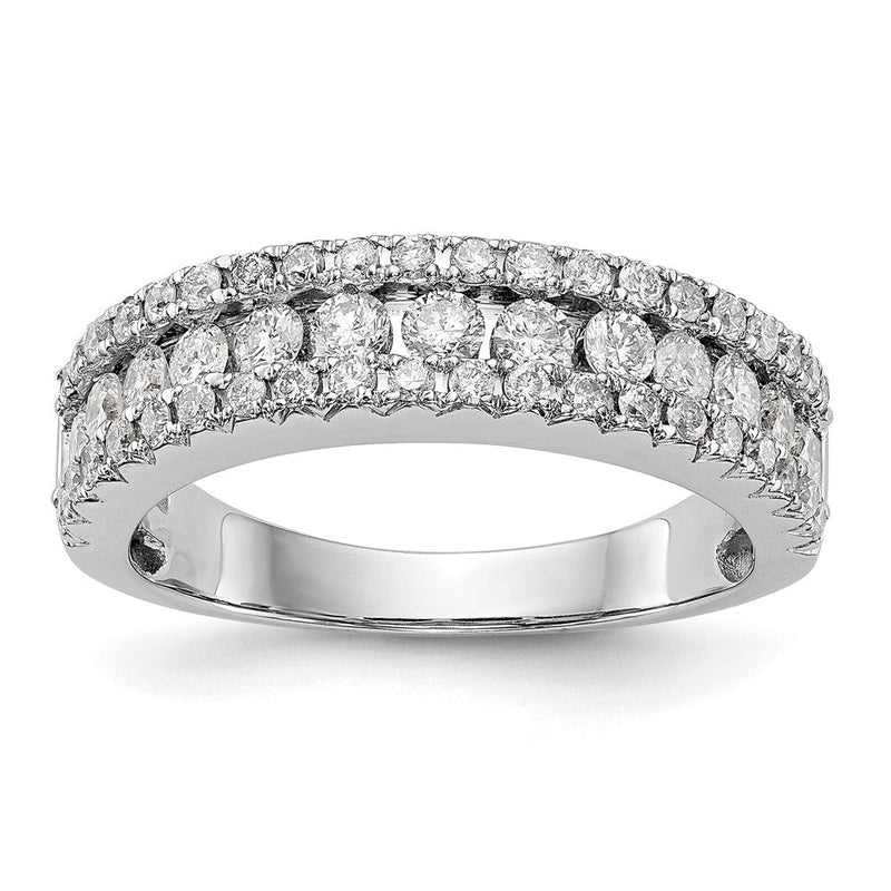14K Weißgold Ehering mit natürlichen Diamanten, 1,065 ct. Gesamtgewicht