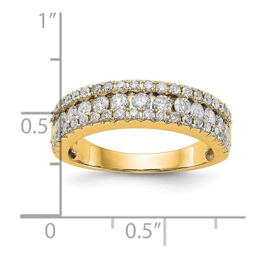 14K Gelbgold Ring mit echten Diamanten