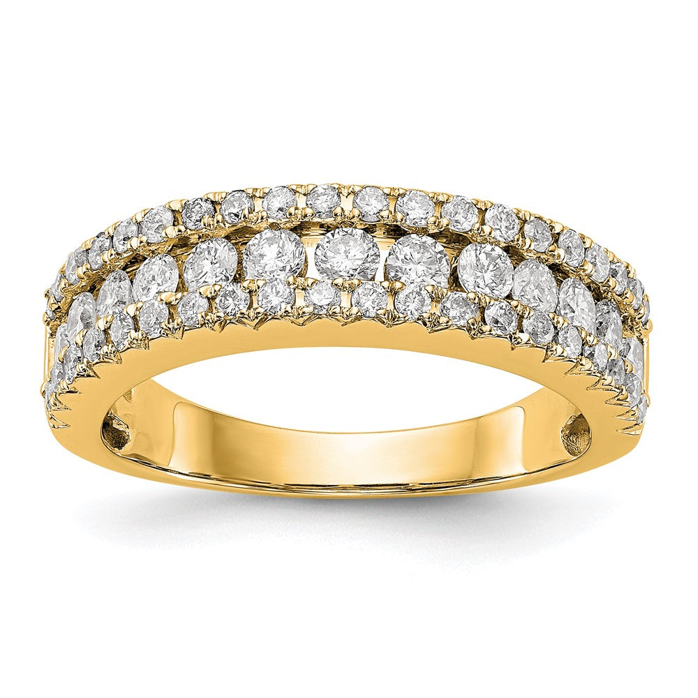 14K Gelbgold Ring mit echten Diamanten