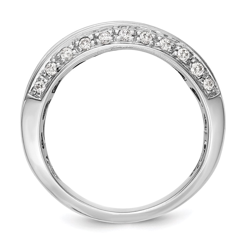 585 Weißgold Ehering mit natürlichen Diamanten, 0,945 ct