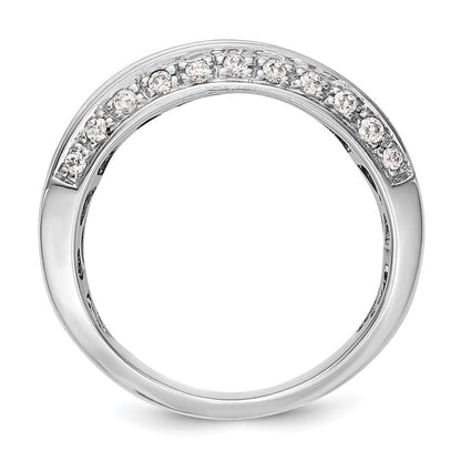 585 Weißgold Ehering mit natürlichen Diamanten, 0,945 ct