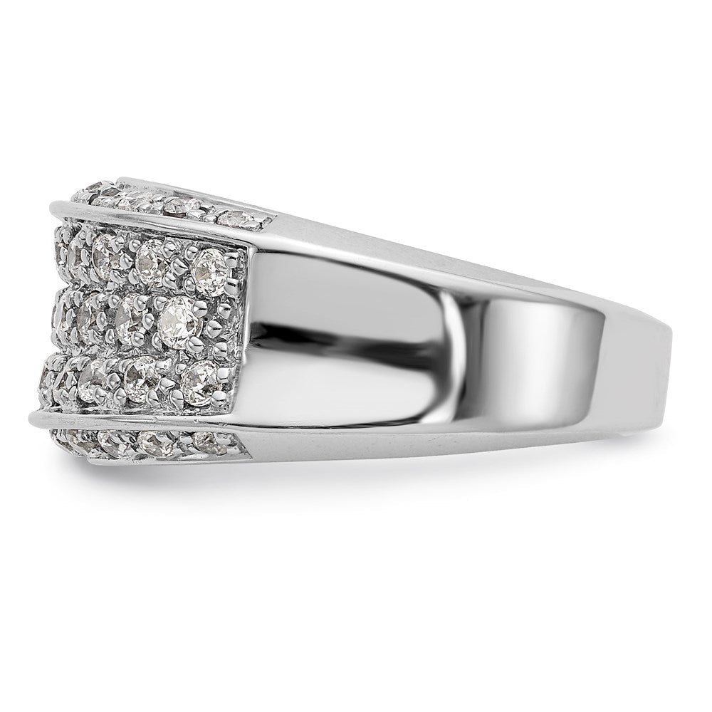 585 Weißgold Ehering mit natürlichen Diamanten, 0,945 ct
