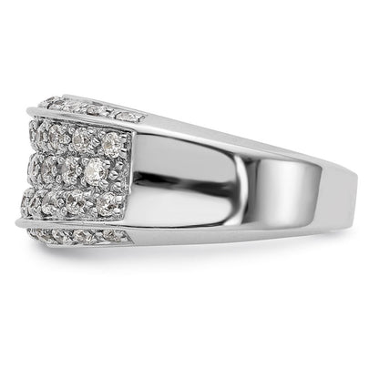 585 Weißgold Ehering mit natürlichen Diamanten, 0,945 ct