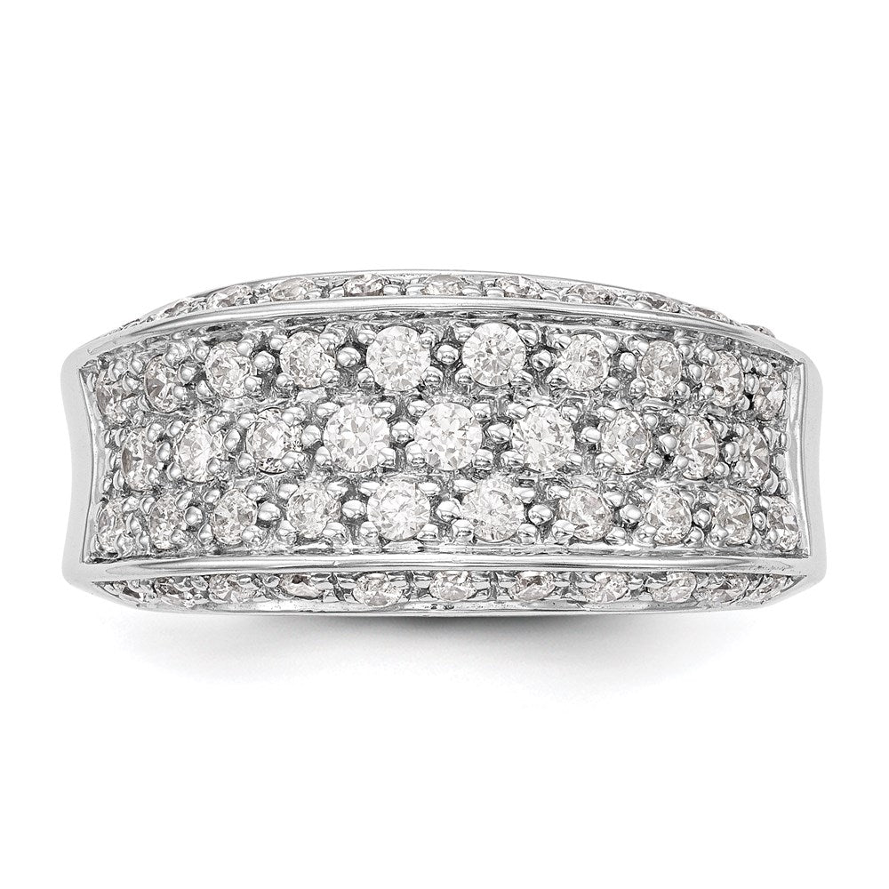 585 Weißgold Ehering mit natürlichen Diamanten, 0,945 ct