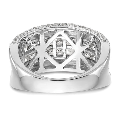 14K Weißgold Ehering mit natürlichen Diamanten, 2,92 ct Gesamtgewicht