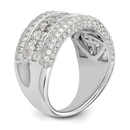 14K Weißgold Ehering mit natürlichen Diamanten, 2,92 ct Gesamtgewicht