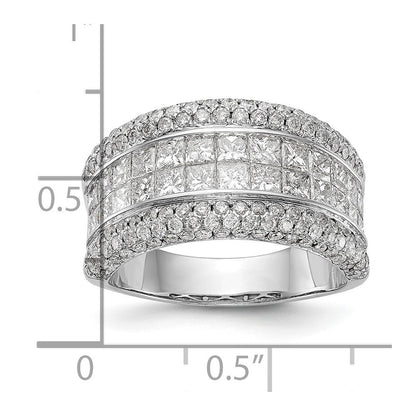 14K Weißgold Ehering mit natürlichen Diamanten, 2,92 ct Gesamtgewicht