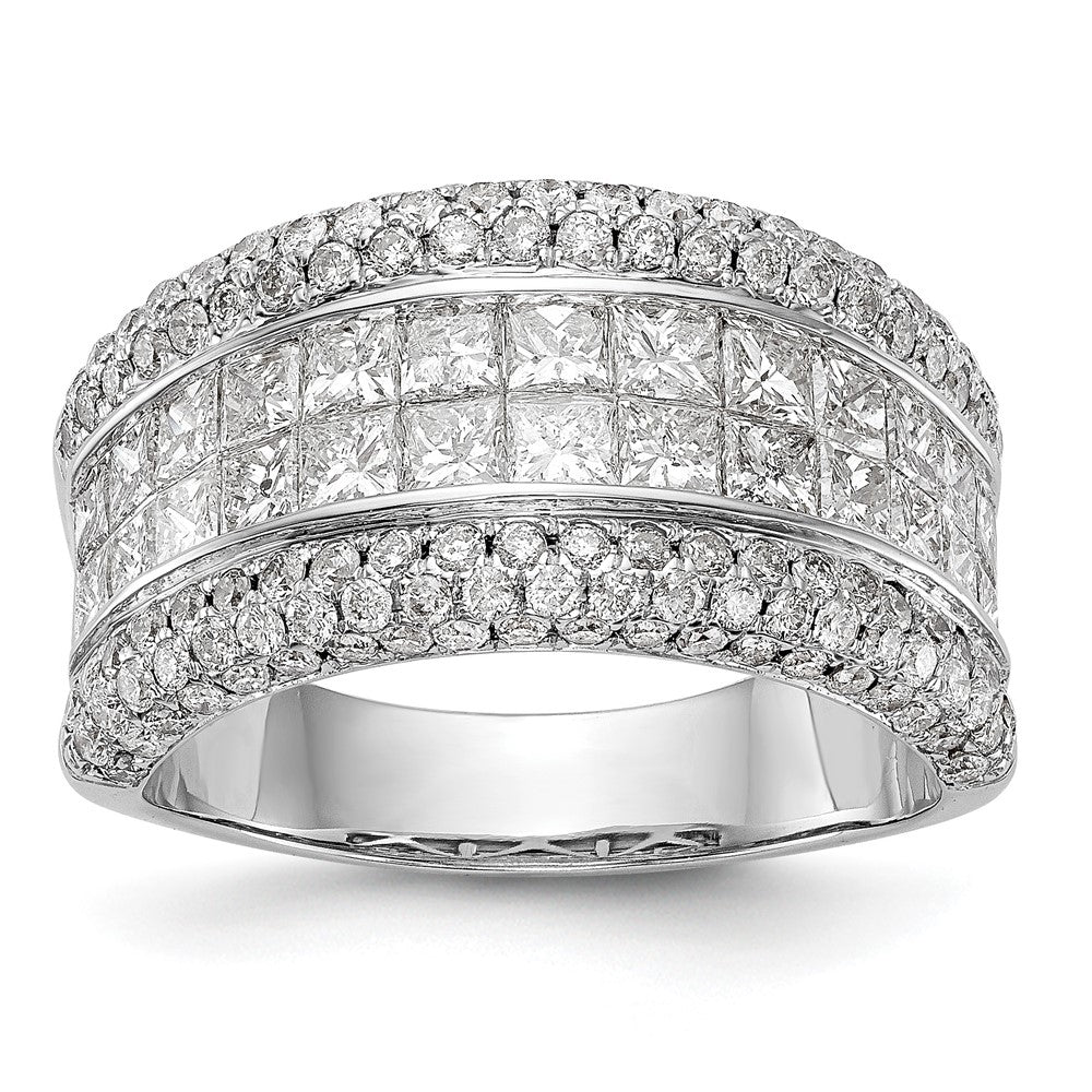 14K Weißgold Ehering mit natürlichen Diamanten, 2,92 ct Gesamtgewicht