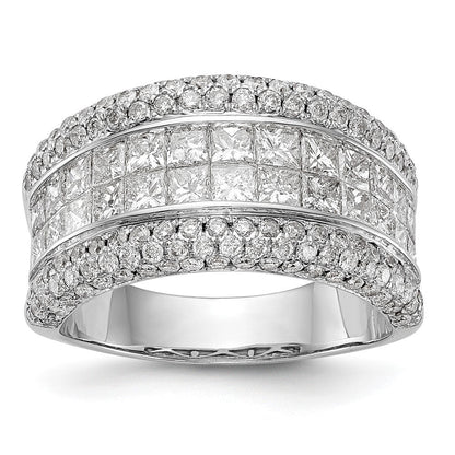 14K Weißgold Ehering mit natürlichen Diamanten, 2,92 ct Gesamtgewicht