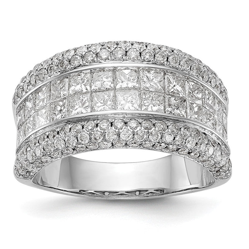 14K Weißgold Ehering mit natürlichen Diamanten, 2,92 ct Gesamtgewicht