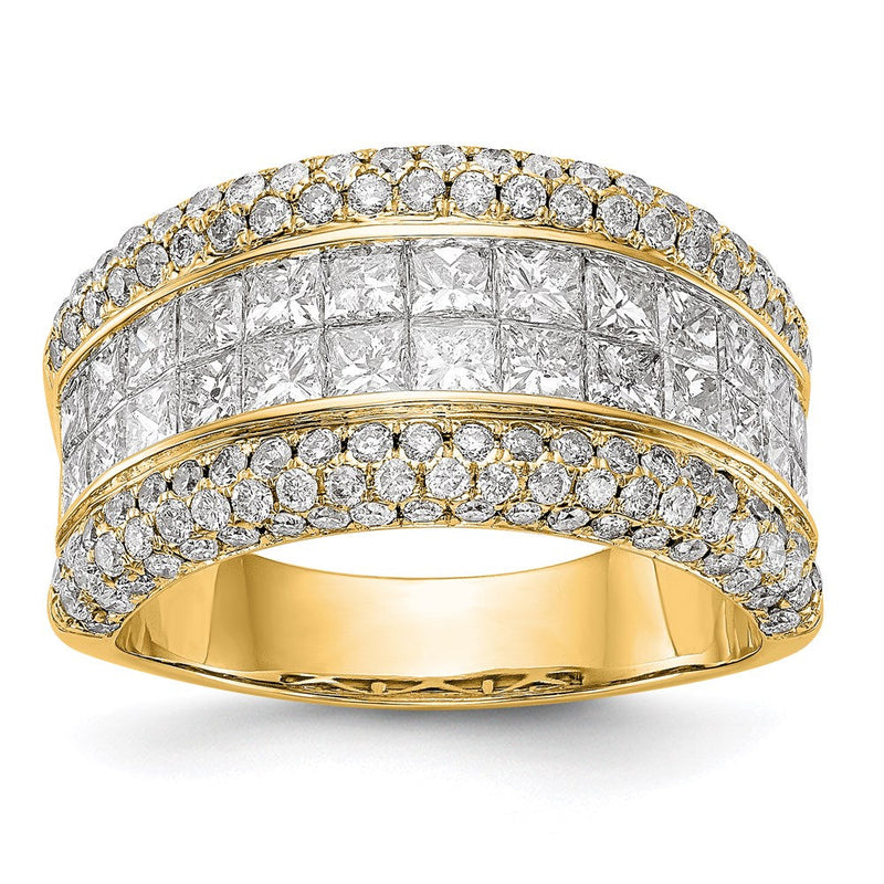 14K Gelbgold Ring mit echten Diamanten