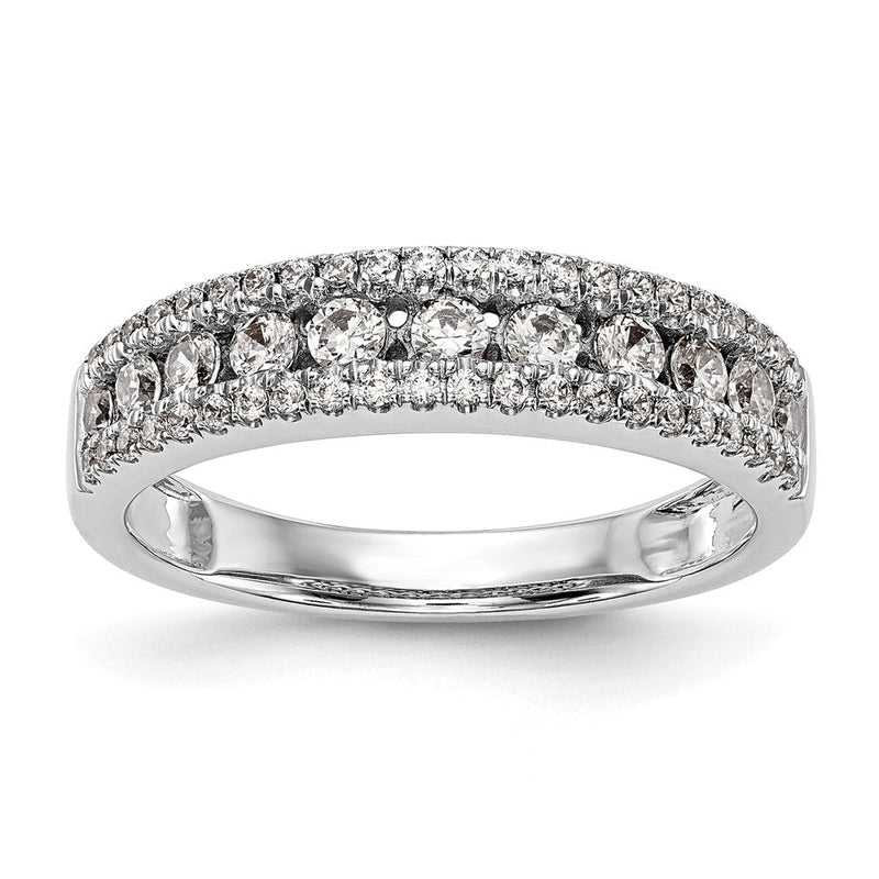 14K Weißgold Ehering mit natürlichen Diamanten, 0,605 ct Gesamtgewicht