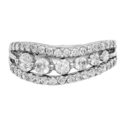 14K Weißgold Ehering mit natürlichen Diamanten, 1,32 ct Gesamtgewicht