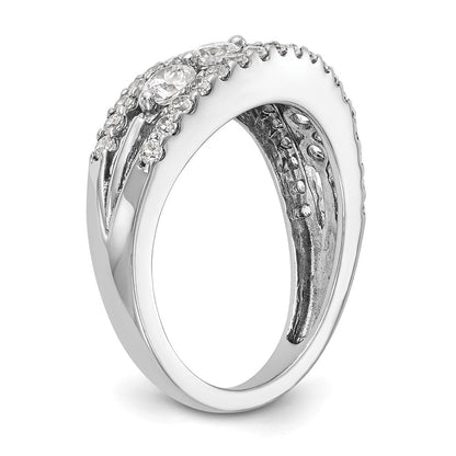 14K Weißgold Ehering mit natürlichen Diamanten, 1,32 ct Gesamtgewicht