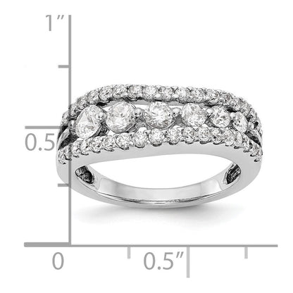 14K Weißgold Ehering mit natürlichen Diamanten, 1,32 ct Gesamtgewicht